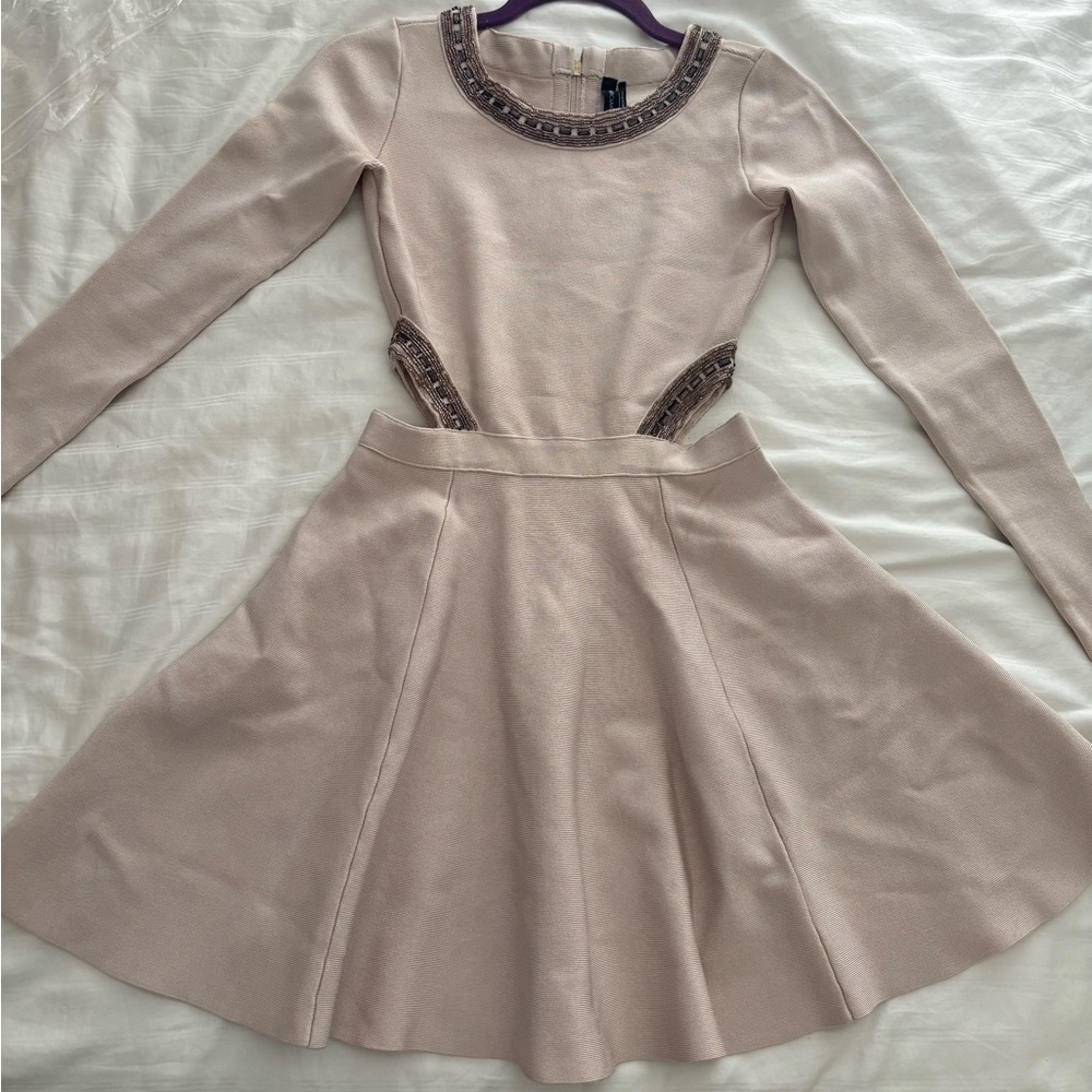 Elegant Marciano Cream Dress with Embellished Details